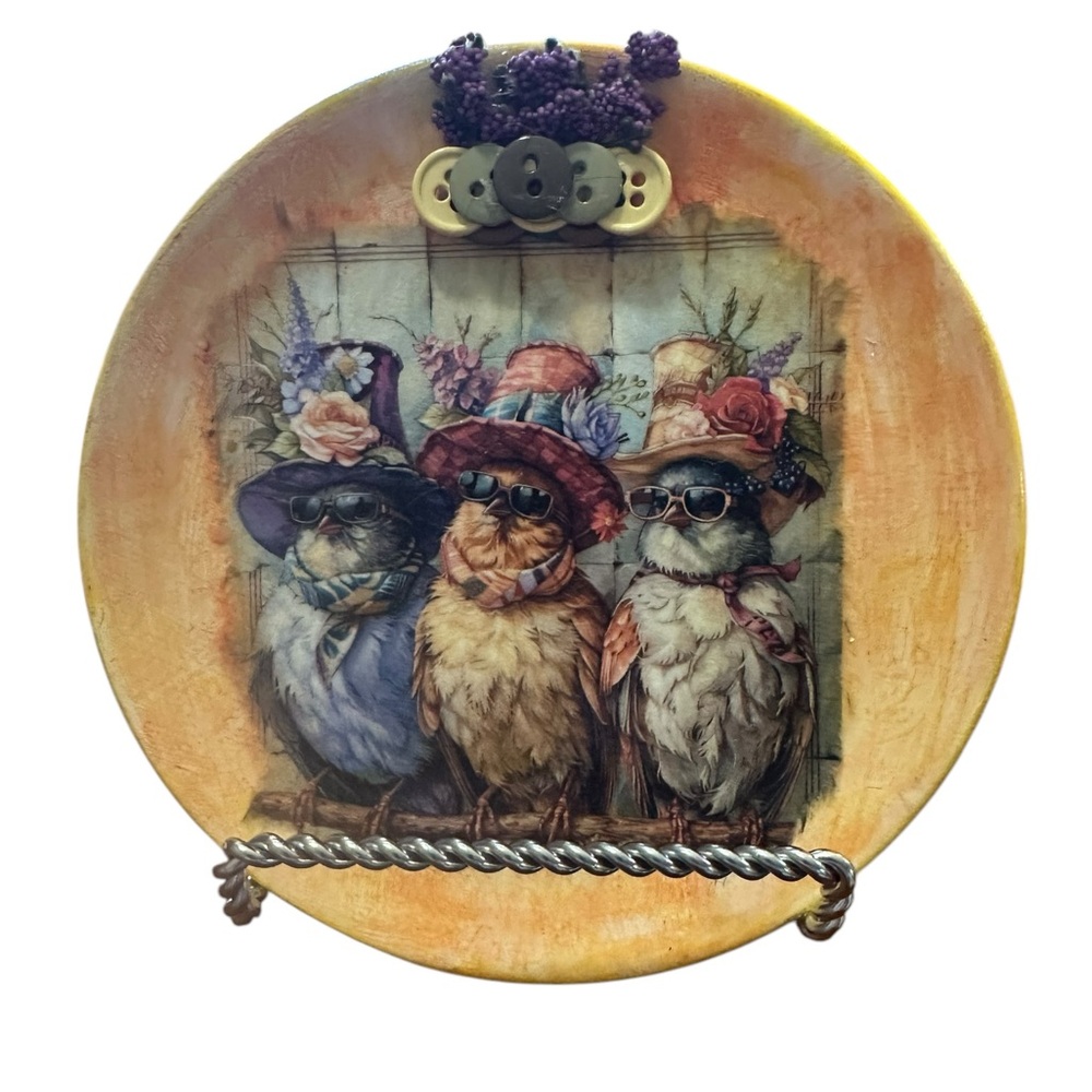 Hand Crafted Decorative Plate with Owls
